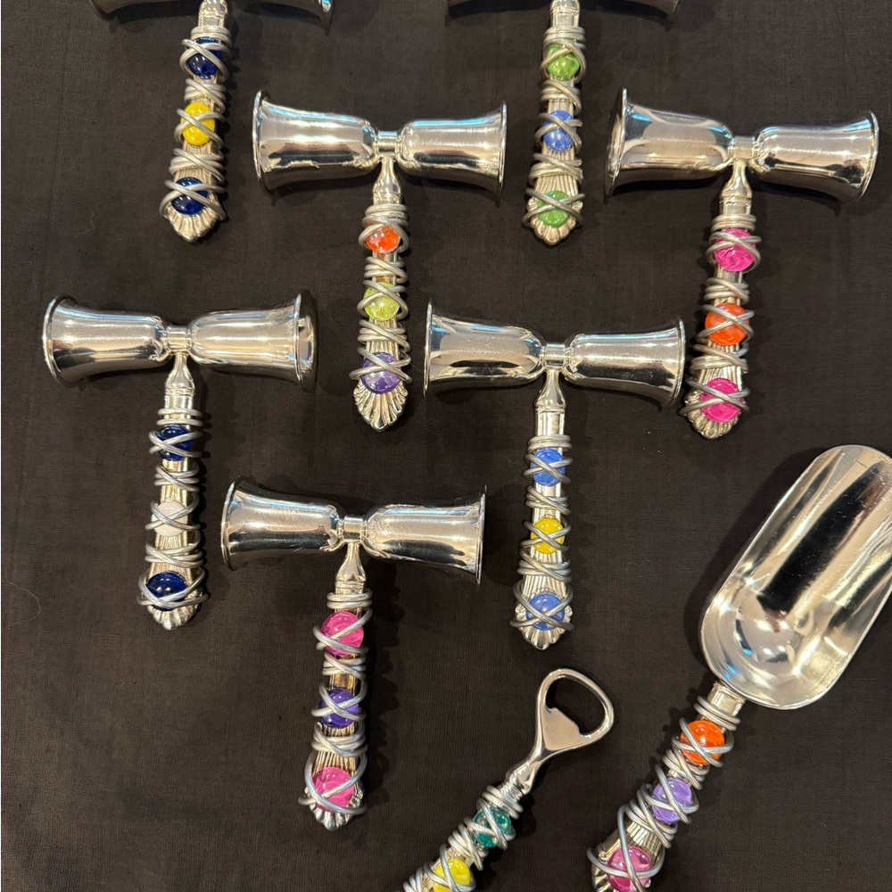 Colorful Silver wire-wrapped Bar Tools